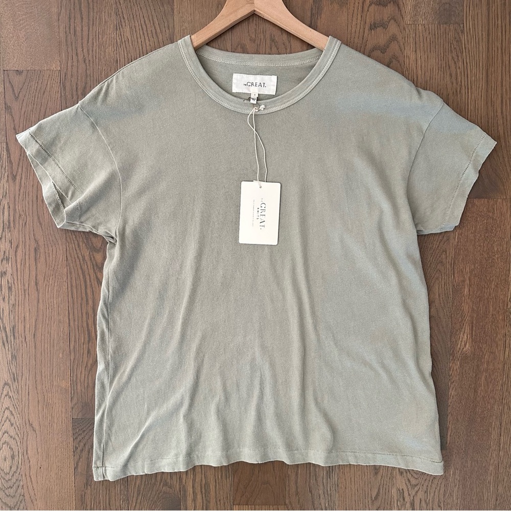 NWT The Great The Boxy Crew Short Sleeve T-Shirt in Seafoam Green Size 0 / XS